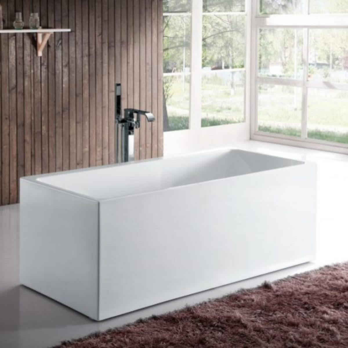 Bali Acrylic Freestanding Rectangular Infusion™ Microbubble Therapy Bathtub – 50% Off