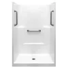 Liberty 42 In. X 42 In. X 80 In. Acrylx 1-piece Shower Walls And Shower Pan In White With 3 Loose Grab Bars,center Drain