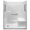Liberty 60 In. X 33 In. X 77 In. Acrylx 1-piece Shower Kit With Shower Wall And Shower Pan In White, 3 Loose Grab Bars